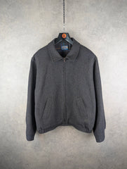 Pendleton Jacket Mens XL Extra Large Grey Vintage 70s Wool Harrington