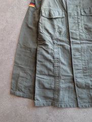 Vintage German Military Overshirt Men's Medium Green Heavy Cotton Utility
