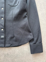 Casucci WoJ Y2K Shirt Women’s Small Black Western Stretch Fitted Button Up