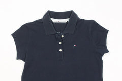 Tommy Hilfiger Polo Shirt Womens Medium M Navy Short Sleeve