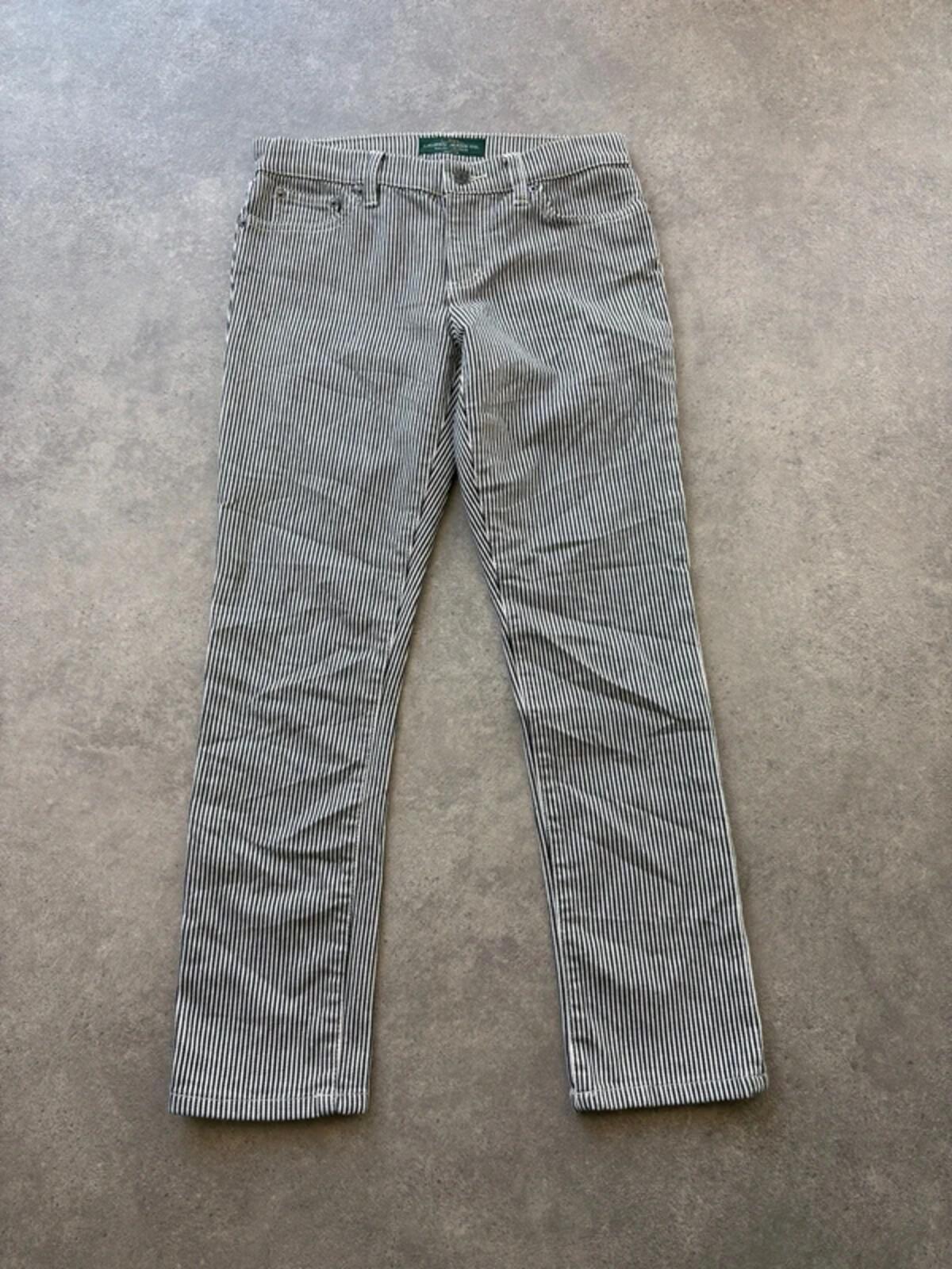 Ralph Lauren Jeans Petite Size 6 W28 Y2K Straight Leg Stripe Denim