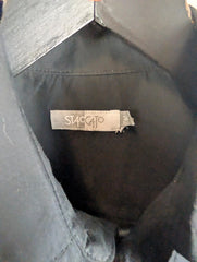 Staccato Shirt Mens Medium M Black Y2K Short Sleeve