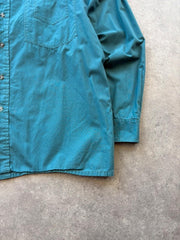 Vintage 1990s Button Up Shirt Men’s Large Green Long Sleeve Casual Workwear