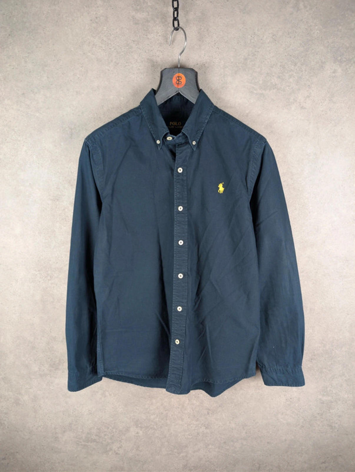 Ralph Lauren Shirt Mens Medium M Navy Slim Fit Long Sleeve