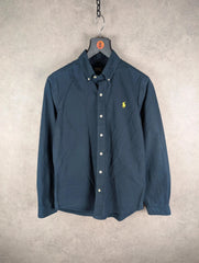 Ralph Lauren Shirt Mens Medium M Navy Slim Fit Long Sleeve