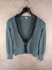 Whistles Cardigan Womens S Small Green Vintage Wool