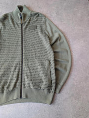 PME Legend Full Zip Knitted Jumper Men’s Medium Khaki Textured Casual