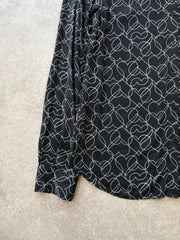 Armani Jeans Women’s 14 Black Patterned Blouse Shirt Designer Smart Casual
