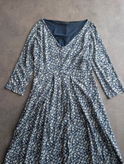 Max Mara Weekend Dress Women’s Medium Blue Floral Midi Occasion Dress