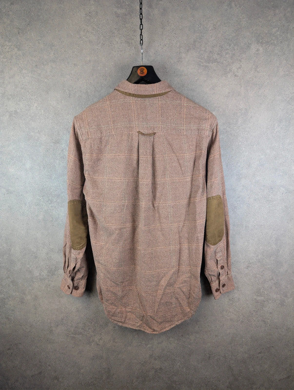 Orvis Shirt Mens Small S Brown Flannel Button Up Long Sleeve