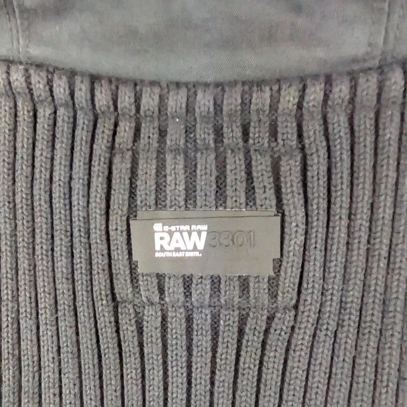 G-Star Raw Jumper Womens XL Extra Large Y2K Knitted Hoodie Grey