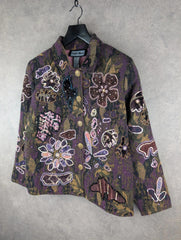 Indigo Moon Jacket Womens M Medium Vintage Embroidered Sequin Boho