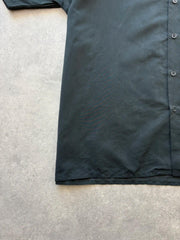 Y2K Shirt Men’s 2XL Black Tribal Button Up Streetwear Short Sleeve