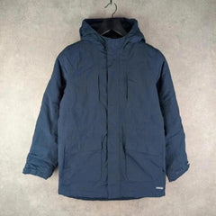 Lands End Coat Womens L Large Navy Hood Padded Insulated