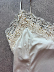 The Limited Cami Top Women’s Medium Cream Lace Trim Y2K Boho Festival Adjustable