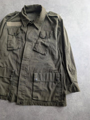 Vintage Italian Field Jacket Men's Medium Green Military Utility Workwear