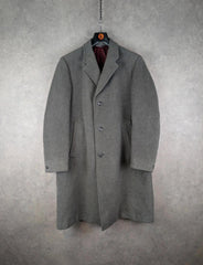 Guards Overcoat Mens L Large Grey Vintage Wool Long