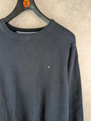 Tommy Hilfiger Jumper Mens Large L Navy Knitted Pullover