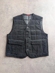 Seventy Utility Gilet Men's Large Grey Corduroy Quilted Workwear Cropped