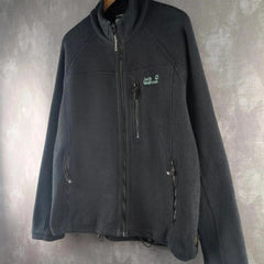 Jack Wolkskin Jumper Mens Extra Large XL Black Fleece Full Zip