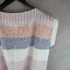 Hand Knitted Jumper Womens M Medium Sleeveless