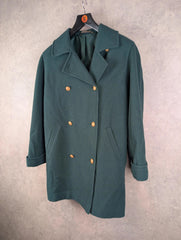 St Michael Coat Womens XL Extra Large Green Wool Vintage Double Breasted