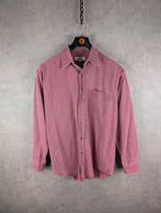 St Micheal Shirt Mens Medium M Cotton Vintage 90s Long Sleeve