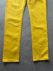 Criminal Damage Jeans Waist 34 Yellow Skinny Low Rise Punk Emo Denim