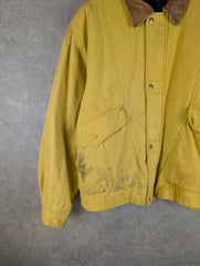 Context Jacket Mens Large L Yellow Vintage 90s Quilted Workwear