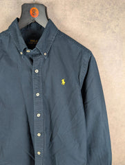 Ralph Lauren Shirt Mens Medium M Navy Slim Fit Long Sleeve