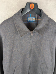 Pendleton Jacket Mens XL Extra Large Grey Vintage 70s Wool Harrington