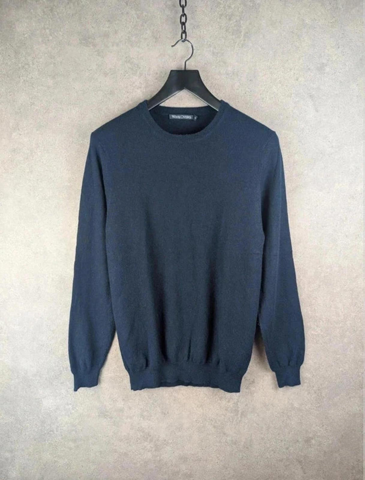WoolOvers Jumper Mens Medium M Navy Cashmere Wool Pullover