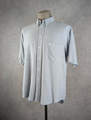 Thomas Burberry Shirt Men’s Large Light Blue Short Sleeve Button Up