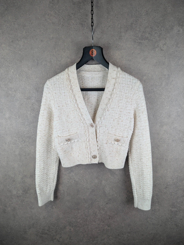 Unbranded Cardigan Womens Small S Cream Cotton