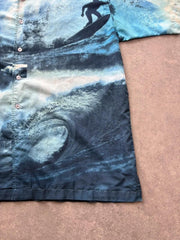 Y2K Shirt Men’s Large Blue Surf Hawaiian Holiday Summer