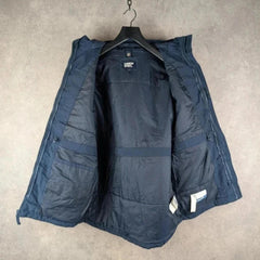 Lands End Coat Womens L Large Navy Hood Padded Insulated