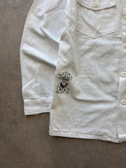 HUF Jacket Men’s Large White Heavy Cotton Skater Streetwear Y2K Overshirt