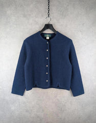 Orvis Cardigan Womens M Medium Blue Wool Vintage 90s