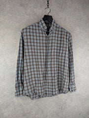 Authentic Clothing Company Flannel Shirt Mens Large L Checked Cotton