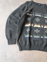 Malagrida Knitted Pullover Jumper Men’s Large Grey Vintage Wool Boxy Italian