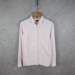 Tommy Hilfiger Shirt Womens Blouse Size 12 Pink Long Sleeve Button Up