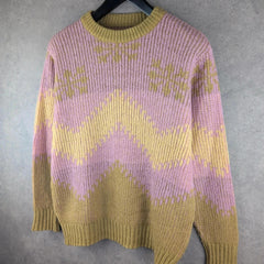 Hand Knitted Jumper Womens 2XL XXL Lilac Pullover Vintage