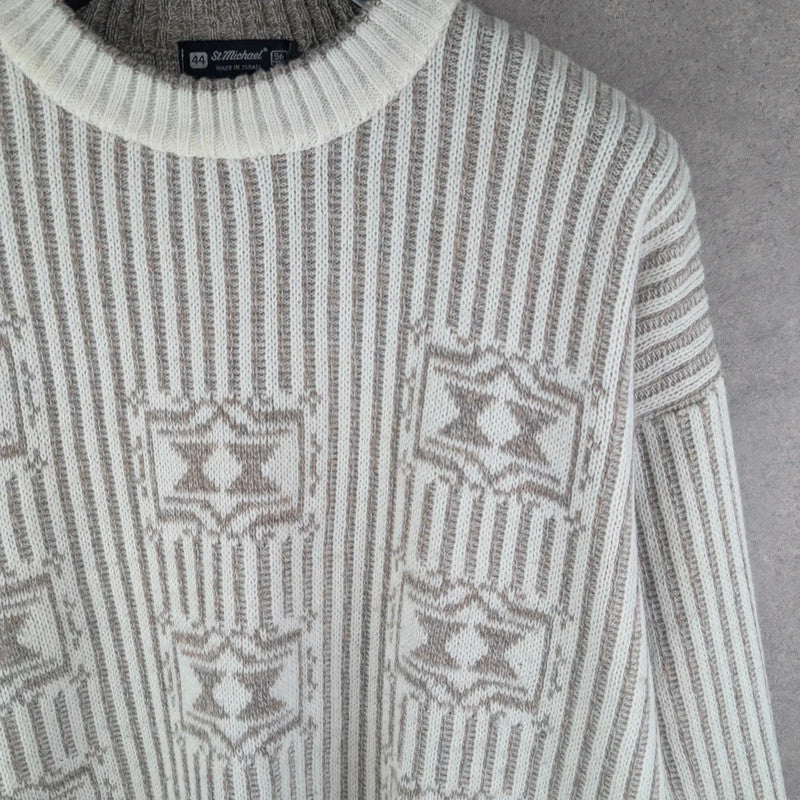 St Michael Jumper Mens Large L Knitted Vintage Retro Pullover