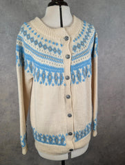 Dale of Norway Fair Isle Knitted Cardigan Womens Medium Pure New Wool