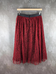 Alice + Olivia Skirt Womens Extra Small XS Red Pleated