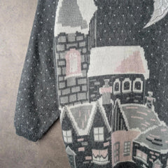 Nicolucchi Jumper Womens L Large Grey Knitted Pullover