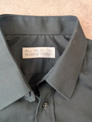St Michael Shirt Mens Large Vintage 1990s Long Sleeve Button Up Smart Black