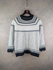 Esmara Knitted Jumper Womens XL Extra Large Grey Blue Pullover Knitted