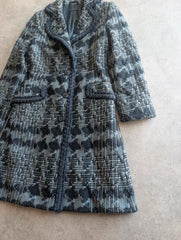 Sisley Y2K Overcoat Women's Small Grey Wool Blend Long Coat