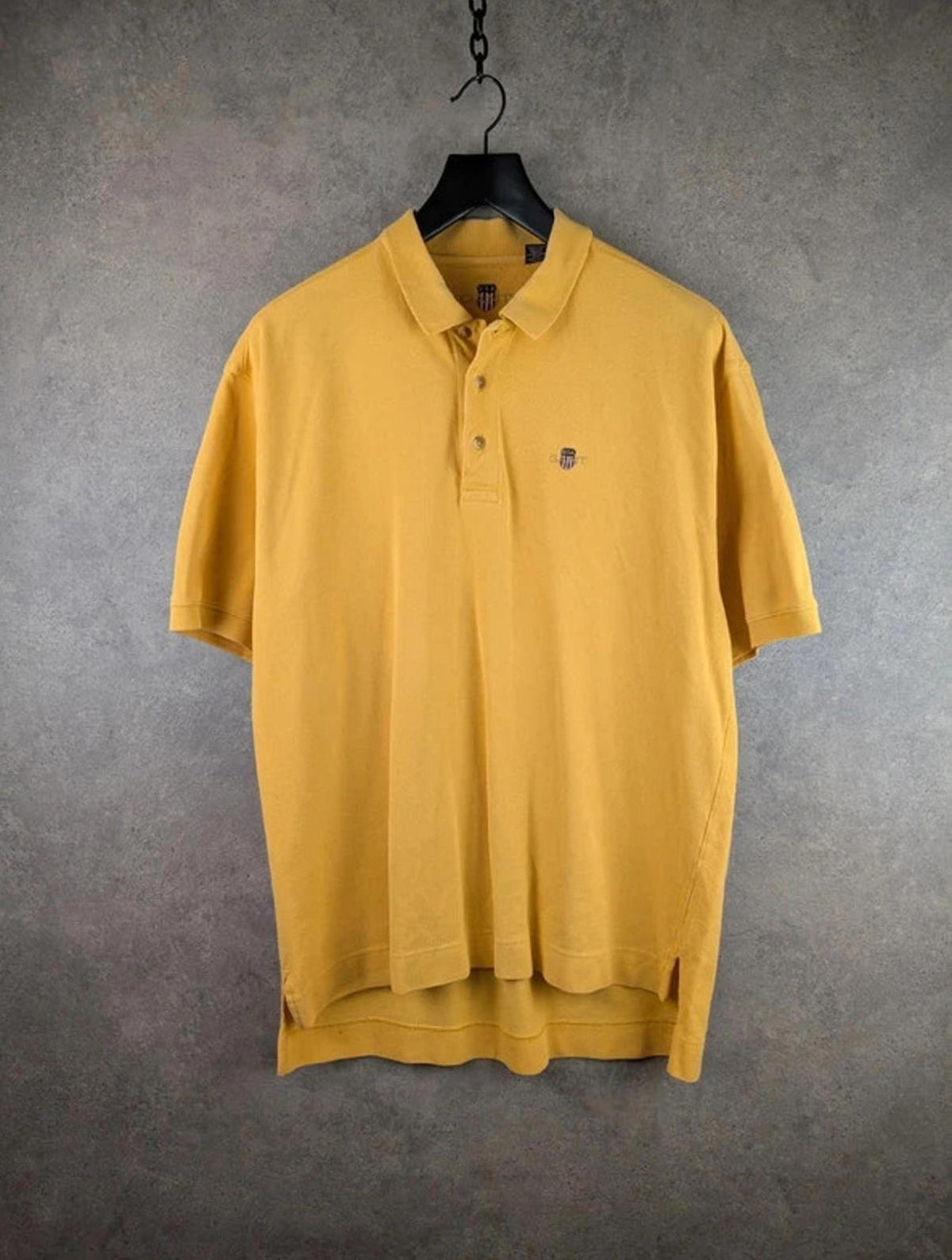 Gant Polo Shirt Mens XL Extra Large Yellow Short Sleeve Vintage